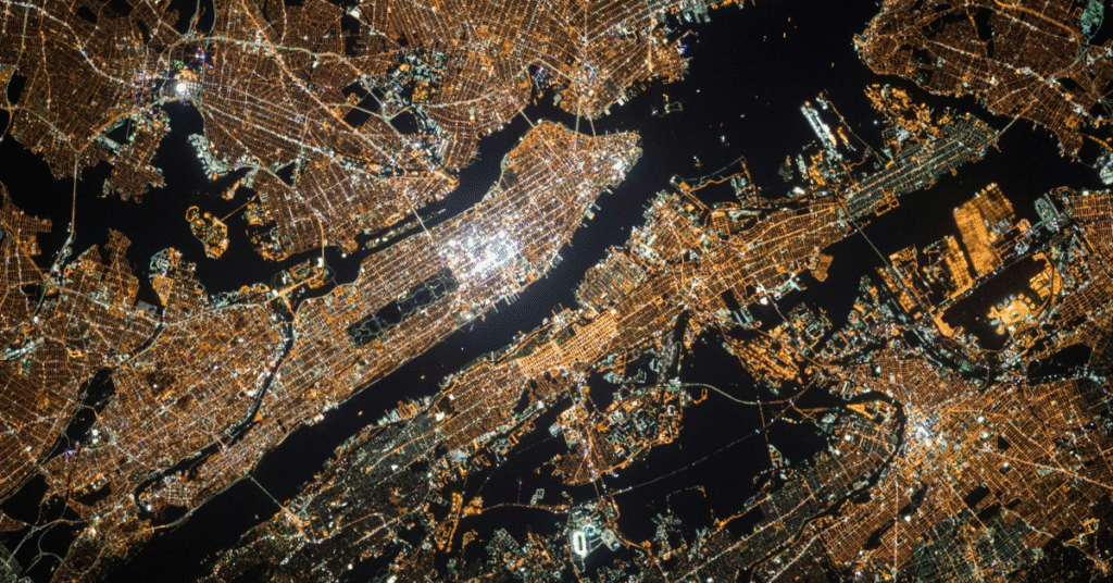 City lights from space